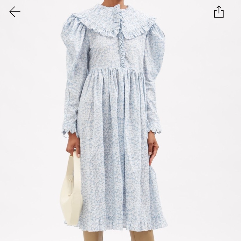 NWT Horror Vacui Lisi Floral-Print Cotton-Poplin Dress